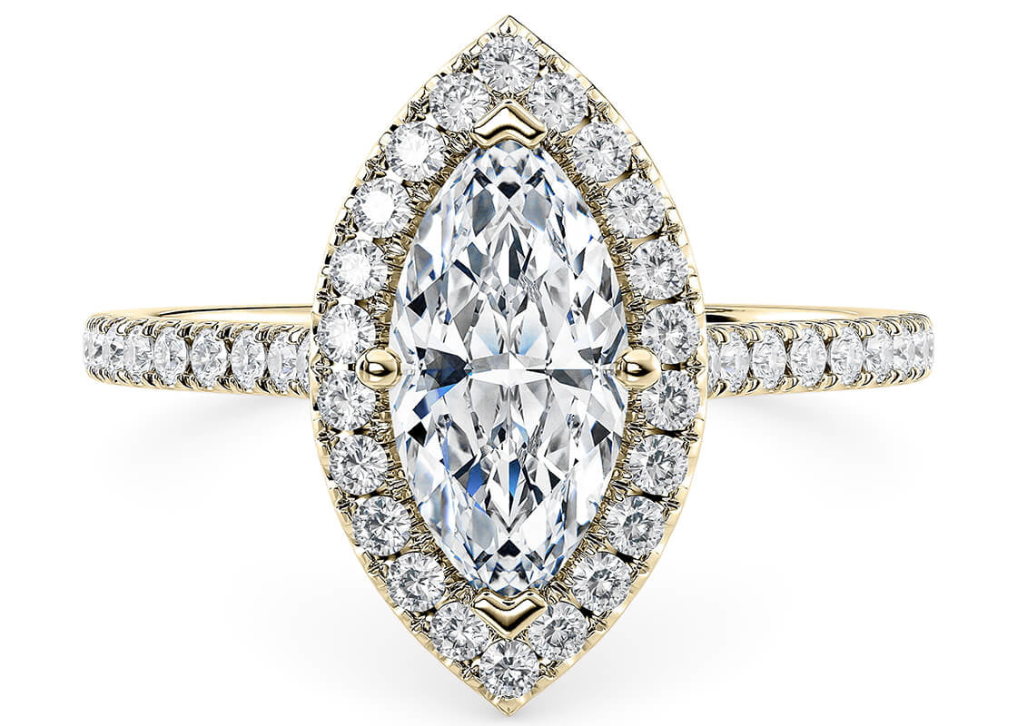 Aphrodite Halo Yellow Gold 18k Marquise Engagement Ring