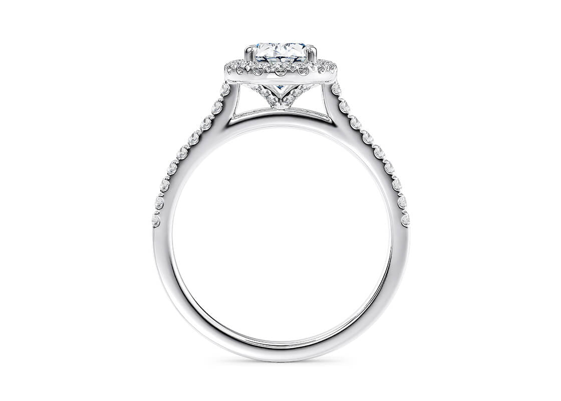 Aphrodite Halo Platinum Oval Engagement Ring
