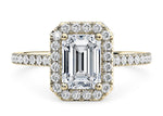 Aphrodite Halo Yellow Gold 18k Emerald Engagement Ring
