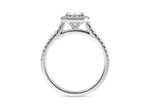 Aphrodite Halo Platinum Emerald Engagement Ring