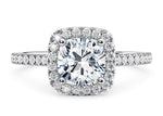 Aphrodite Halo Platinum Cushion Engagement Ring