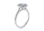 Aphrodite Halo Platinum Cushion Engagement Ring
