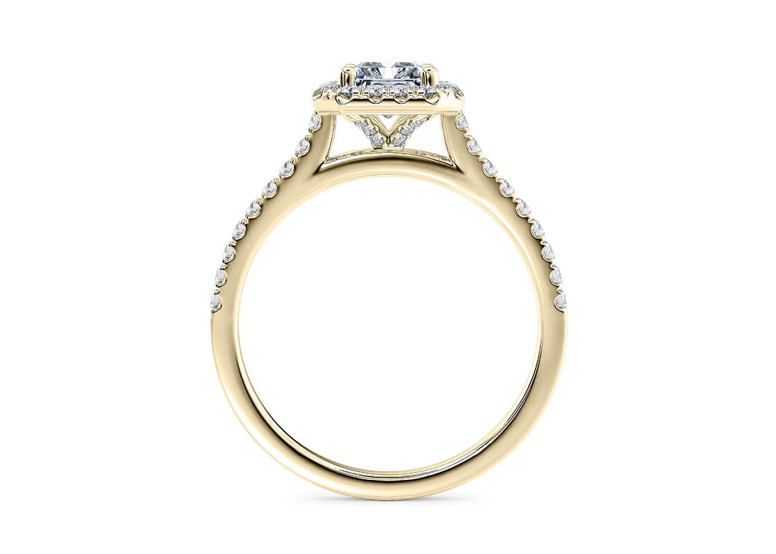Aphrodite Halo Yellow Gold 18k Radiant Engagement Ring
