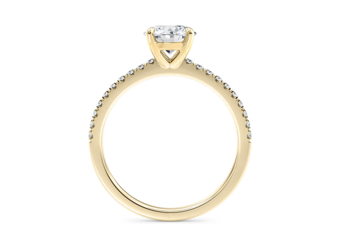 Aria Diamond Band Yellow Gold 18k Round Engagement Ring