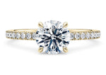 Aria Diamond Band Yellow Gold 18k Round Engagement Ring
