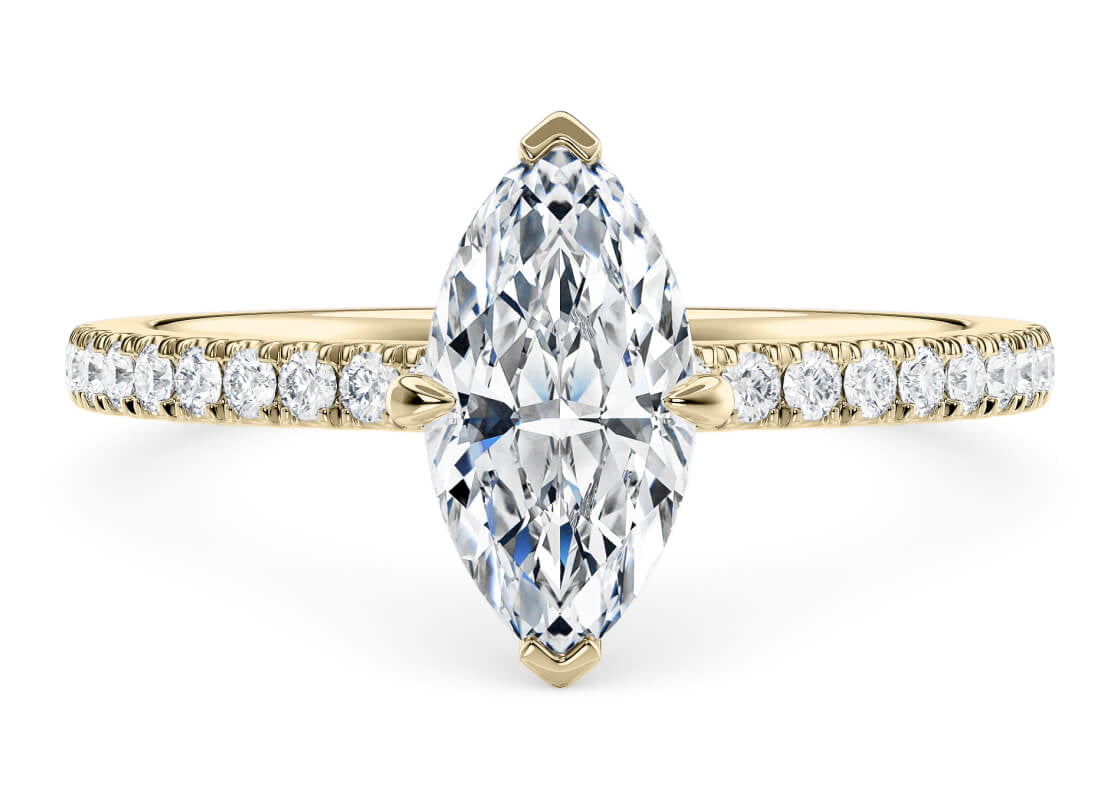 Aria Diamond Band Yellow Gold 18k Marquise Engagement Ring