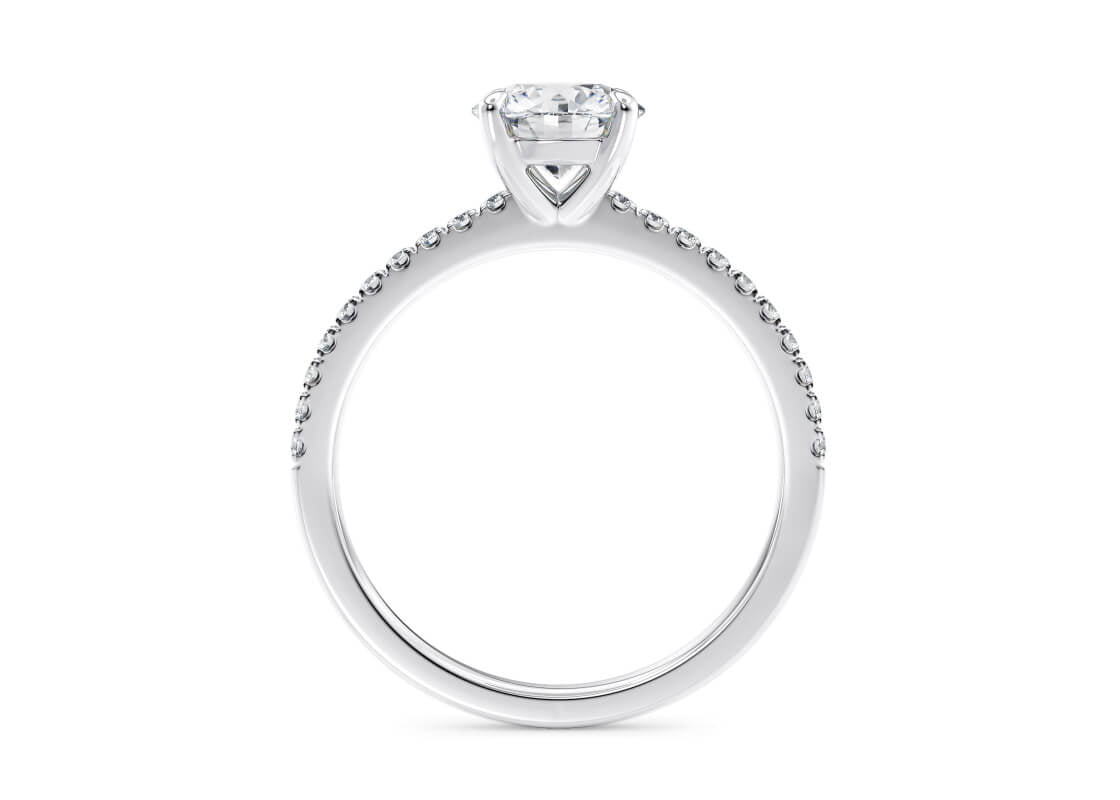Aria Diamond Band Platinum Round Engagement Ring
