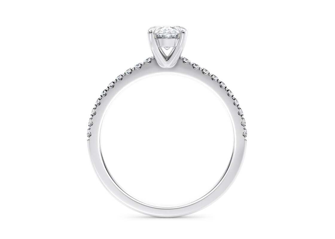 Aria Diamond Band White Gold 18k Oval Engagement Ring