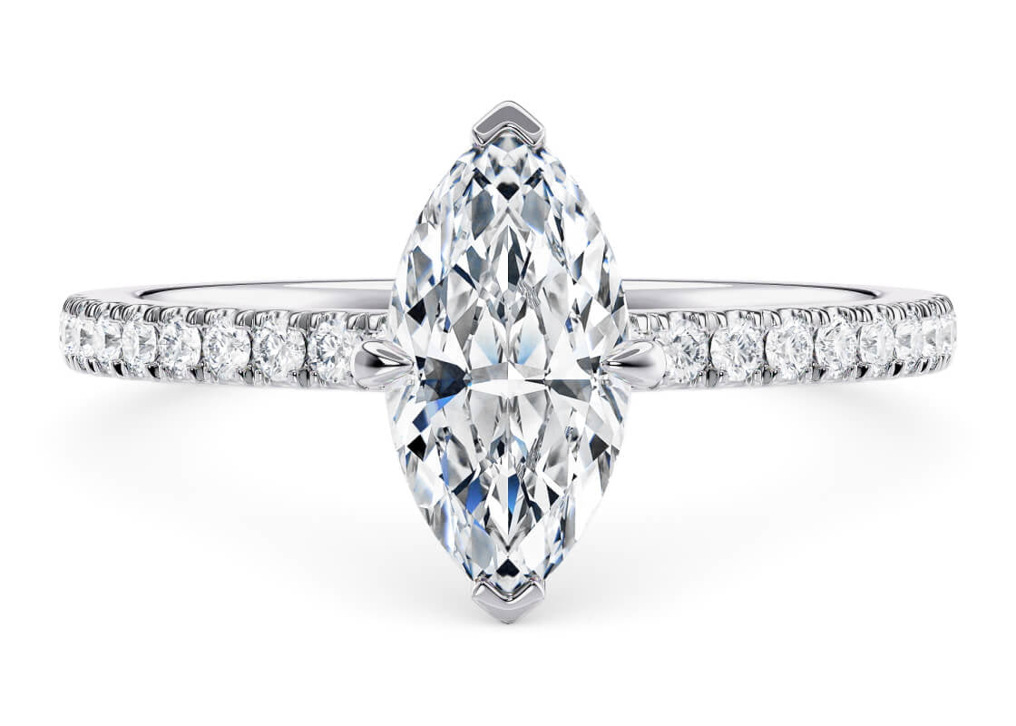 Aria Diamond Band White Gold 18k Marquise Engagement Ring