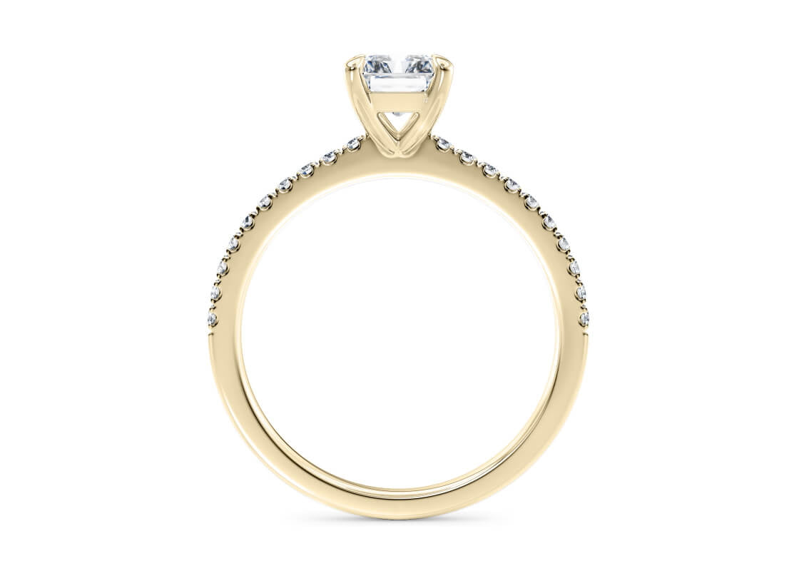 Aria Diamond Band Yellow Gold 18k Radiant Engagement Ring