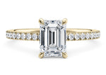 Aria Diamond Band Yellow Gold 18k Emerald Engagement Ring