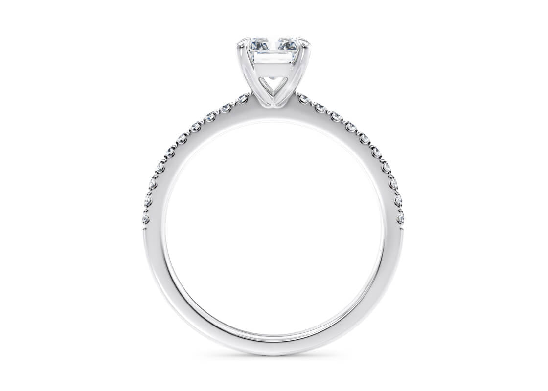 Aria Diamond Band White Gold 18k Radiant Engagement Ring