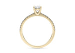 Aria Diamond Band Yellow Gold 18k Oval Engagement Ring