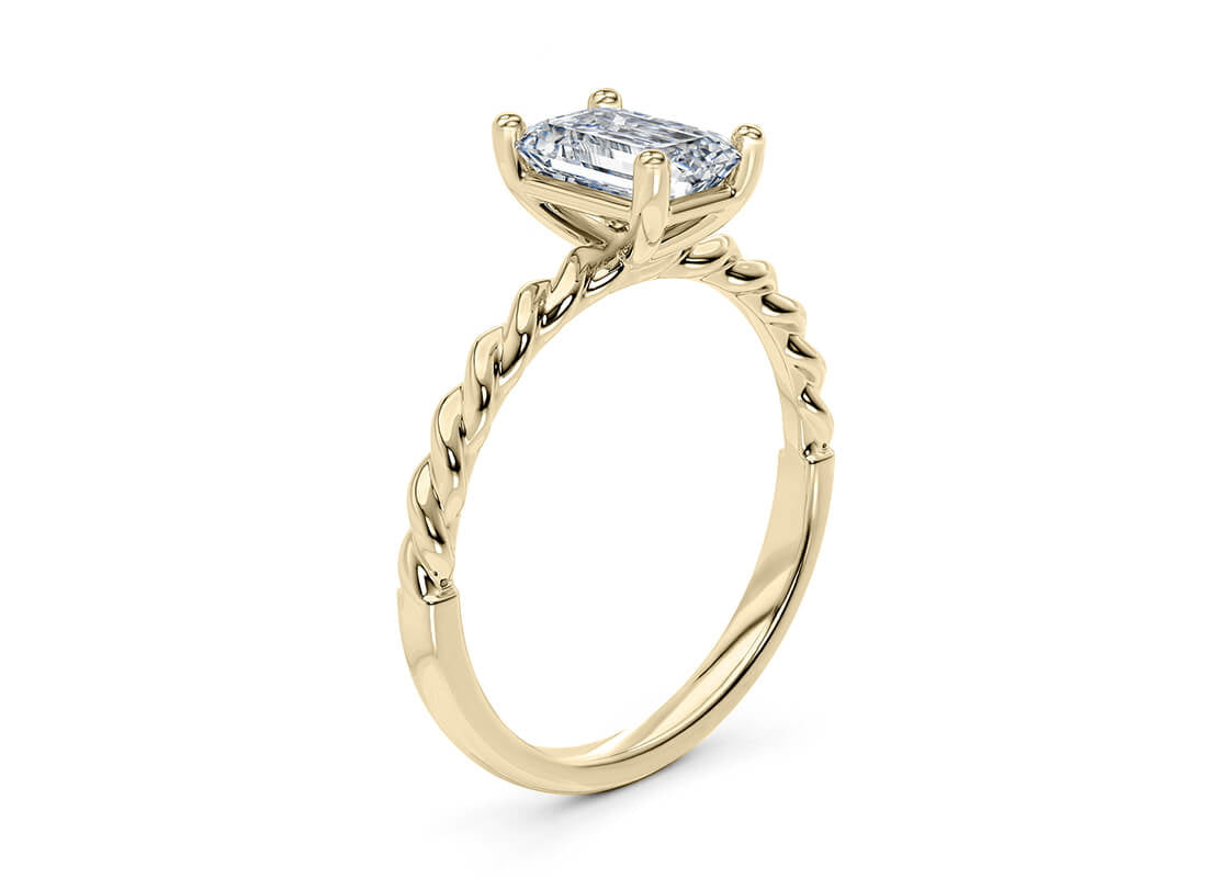 Ascot Solitaire Yellow Gold 18k Emerald Engagement Ring