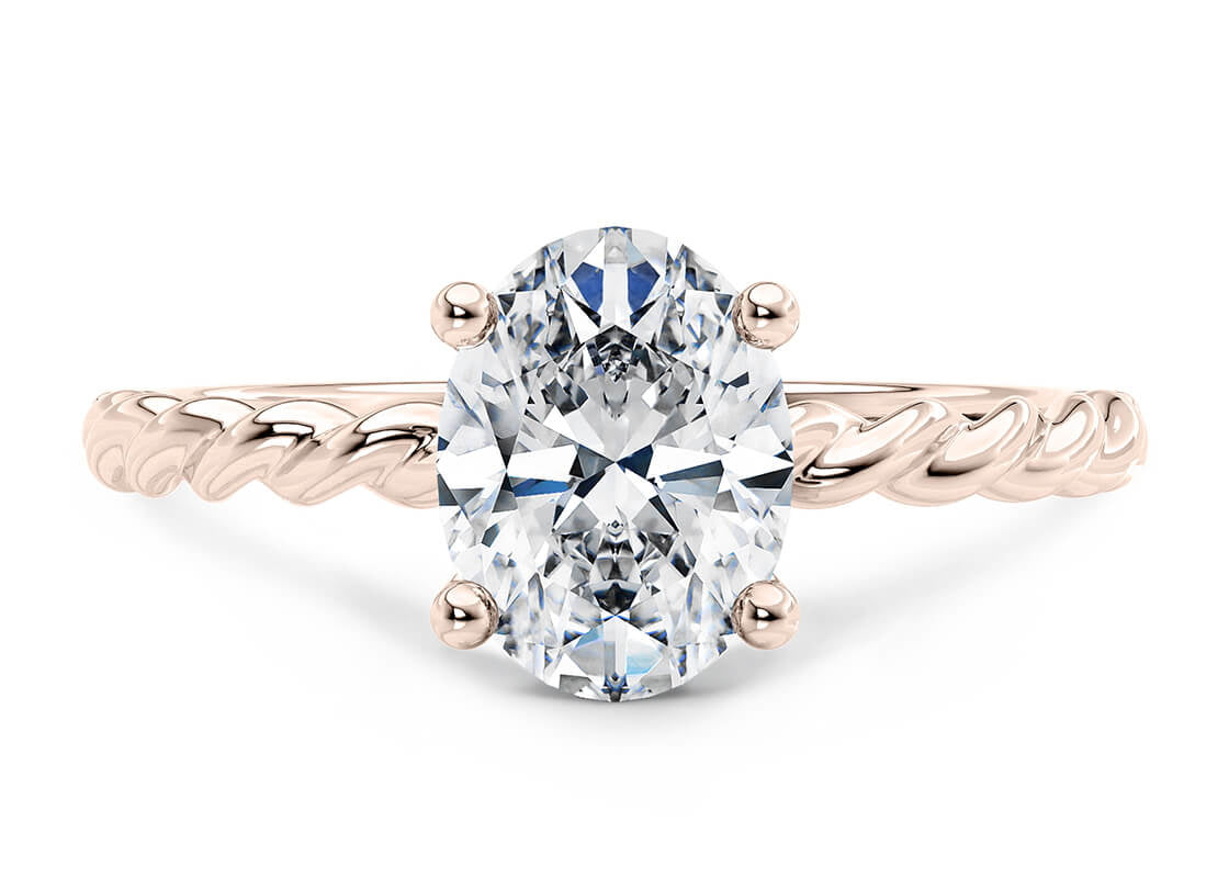 Ascot Solitaire Rose Gold 18k Oval Engagement Ring