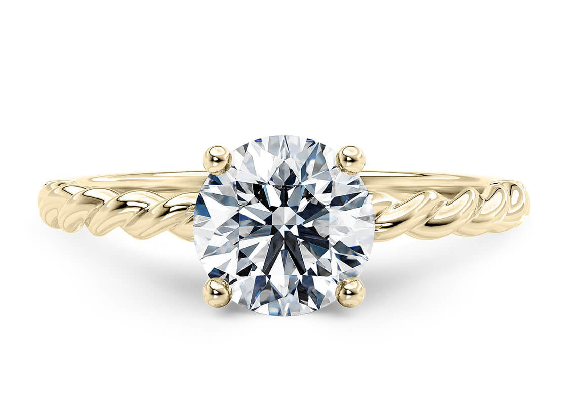 Ascot Solitaire Yellow Gold 18k Round Engagement Ring