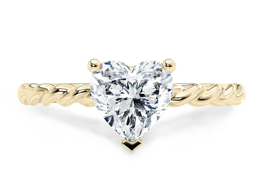 Ascot Solitaire Yellow Gold 18k Heart Engagement Ring