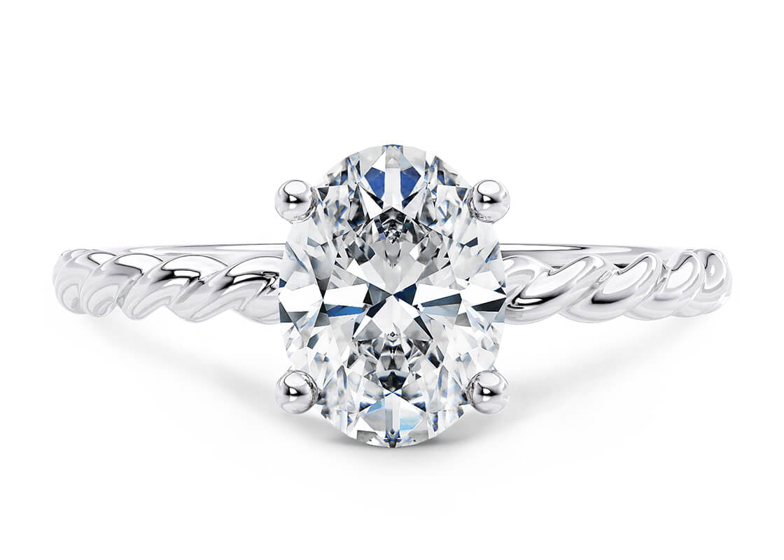 Ascot Solitaire Platinum Oval Engagement Ring