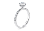 Asteria Compass Diamond Band Platinum Round Engagement Ring