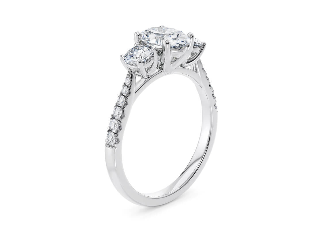 Lisbon Trilogy Platinum Oval Engagement Ring