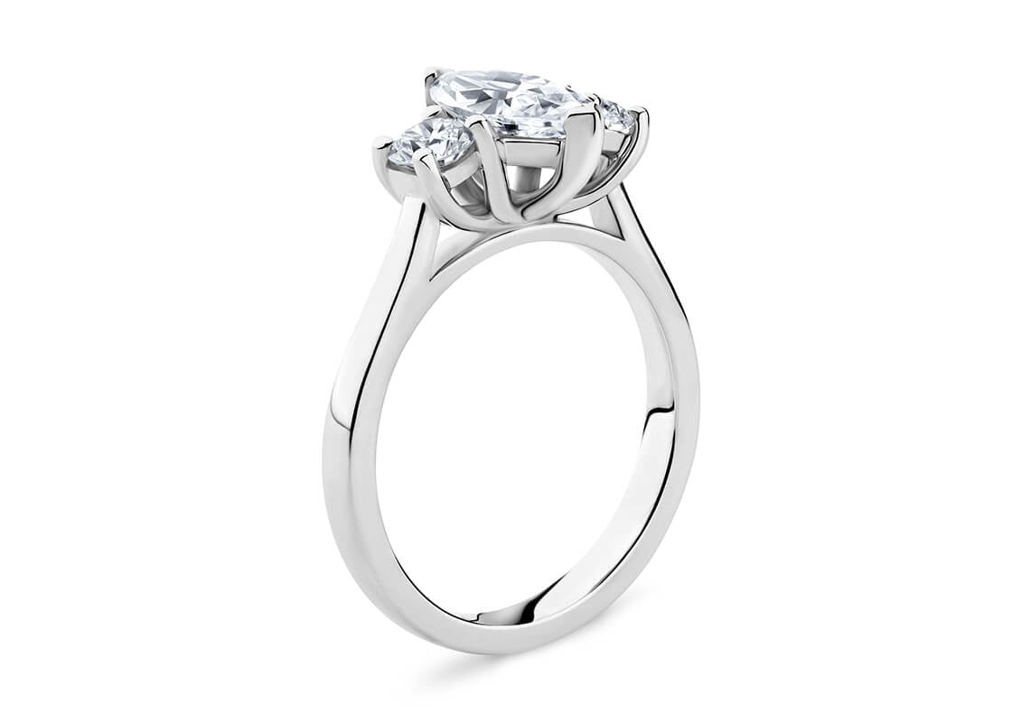 Roma Trilogy Platinum Marquise Engagement Ring