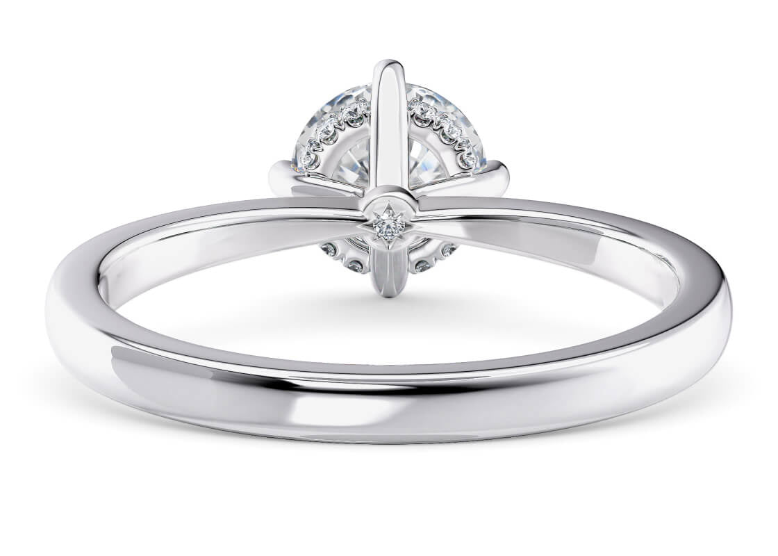 Starlight Compass Solitaire Platinum Round Engagement Ring