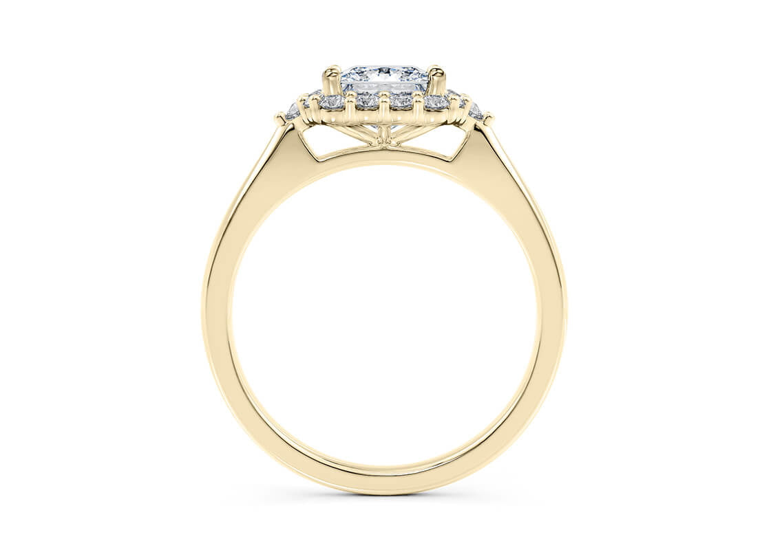 Hampstead Halo Yellow Gold 18k Princess Engagement Ring