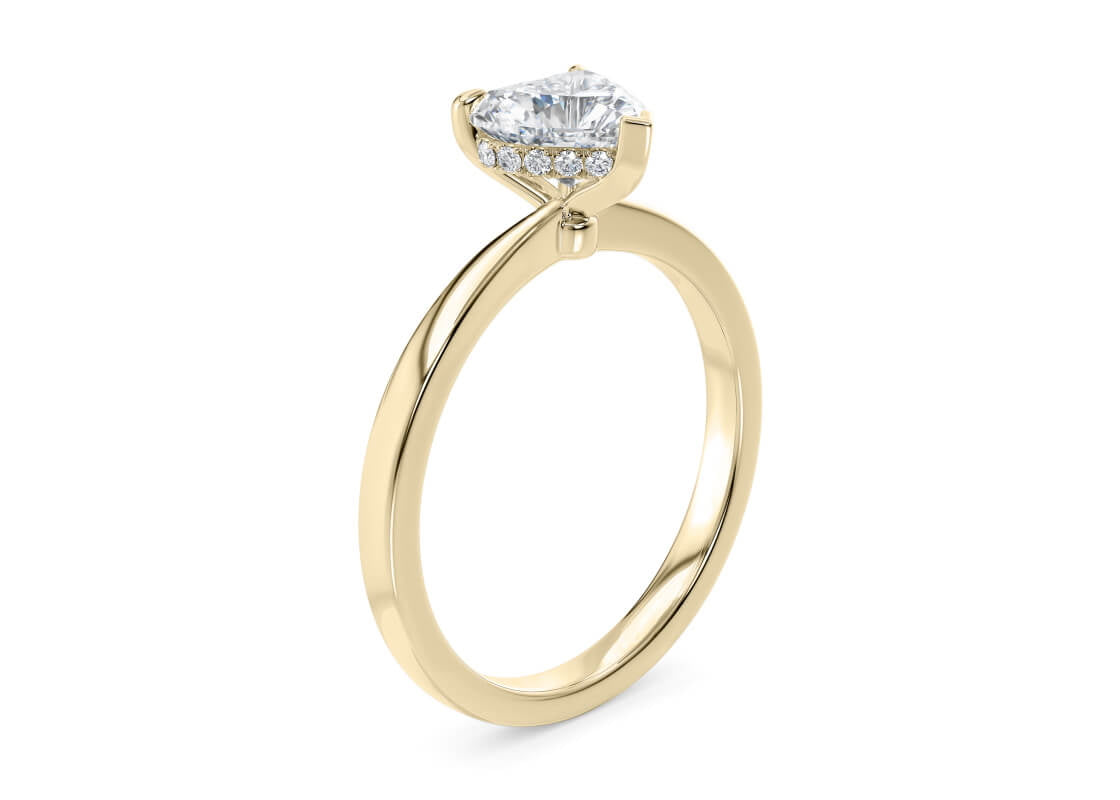 Starlight Solitaire Yellow Gold 18k Heart Engagement Ring