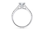 Oxford Diamond Band Platinum Cushion Engagement Ring