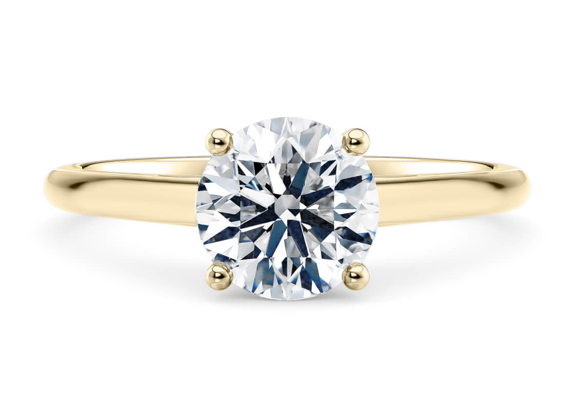 Estella Solitaire Yellow Gold 18k Round Engagement Ring