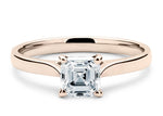 Contour Solitaire Rose Gold 18k Asscher Engagement Ring