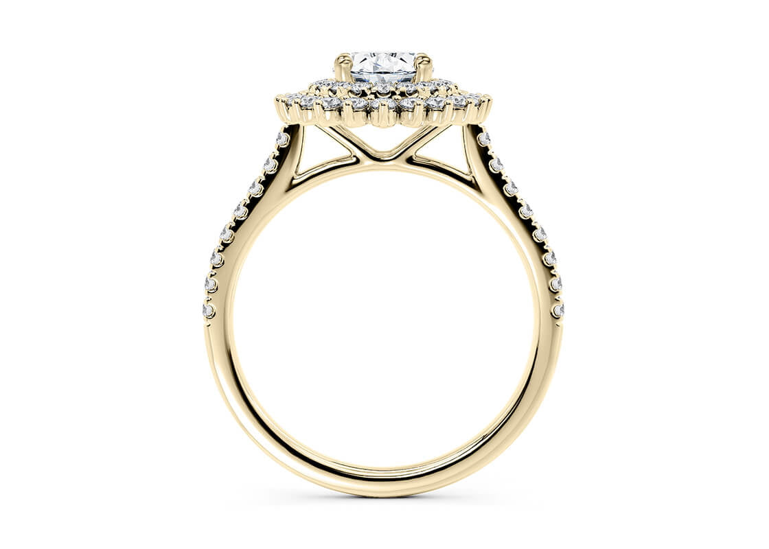 Berkeley Halo Yellow Gold 18k Oval Engagement Ring