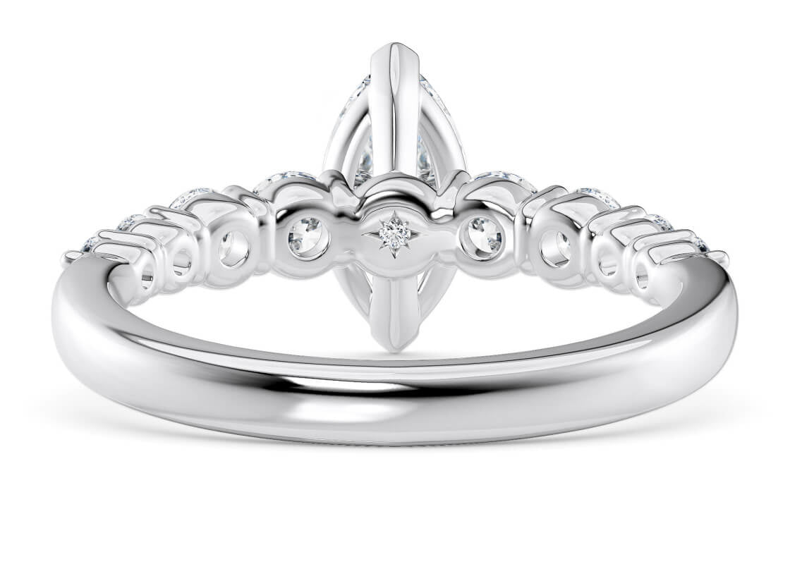 Lyra Diamond Band Platinum Marquise Engagement Ring