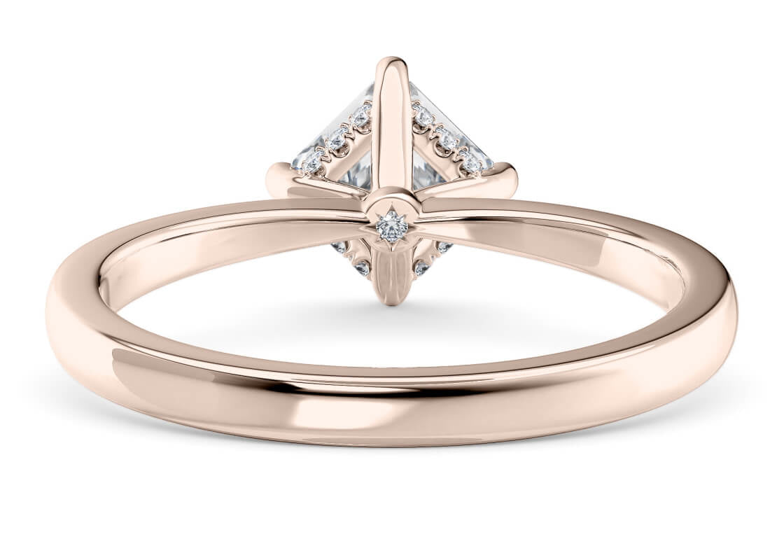 Starlight Compass Solitaire Rose Gold 18k Asscher Engagement Ring