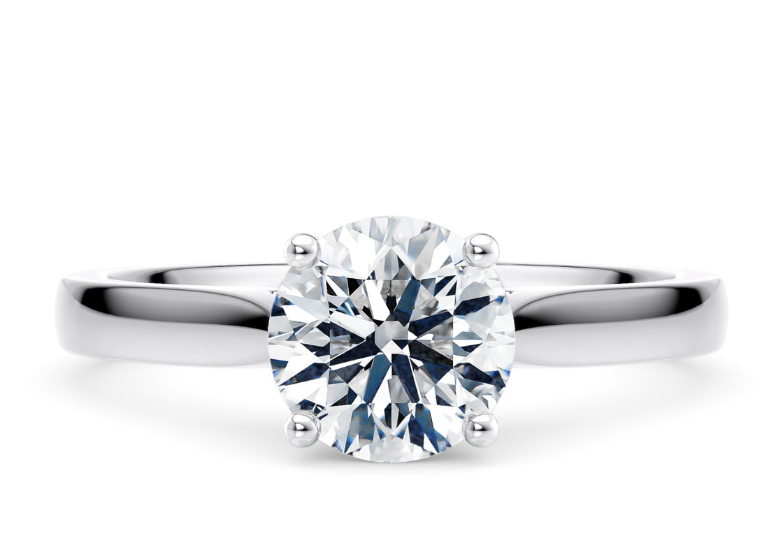 Contour Solitaire Platinum Round Engagement Ring
