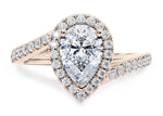 Kew Halo Rose Gold 18k Pear Engagement Ring
