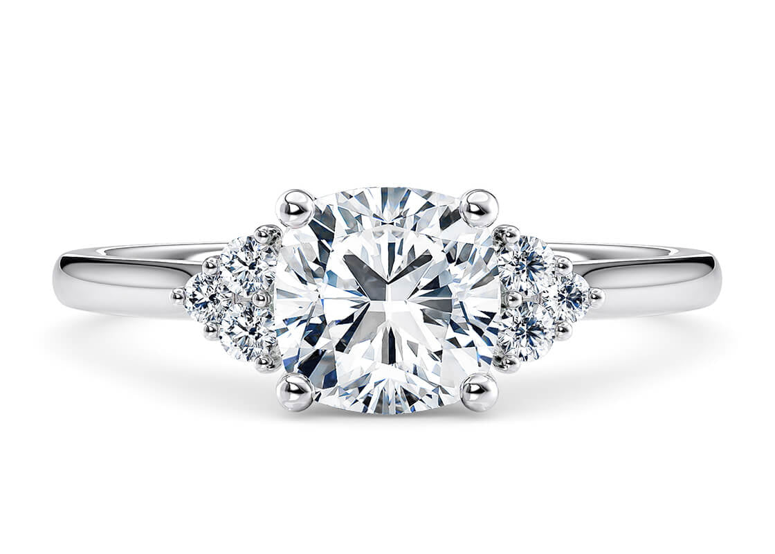 Rosa Vintage Platinum Cushion Engagement Ring