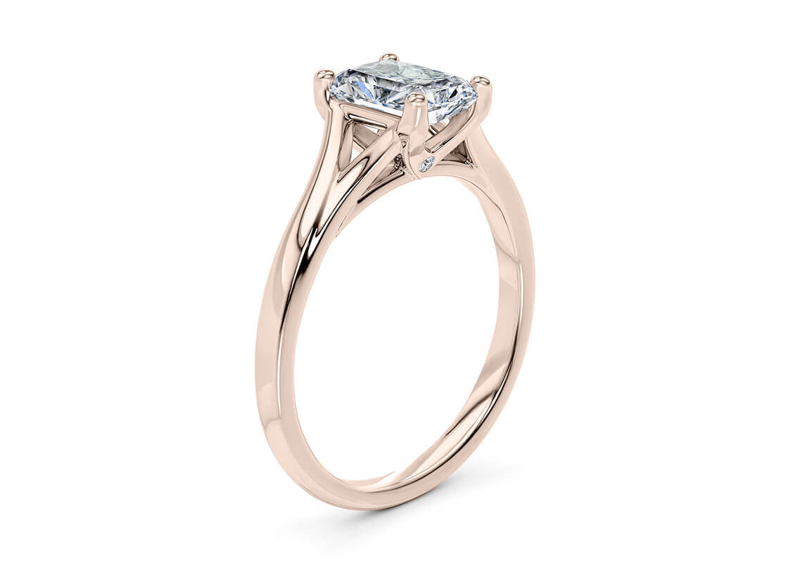 Hanover Solitaire Rose Gold 18k Radiant Engagement Ring