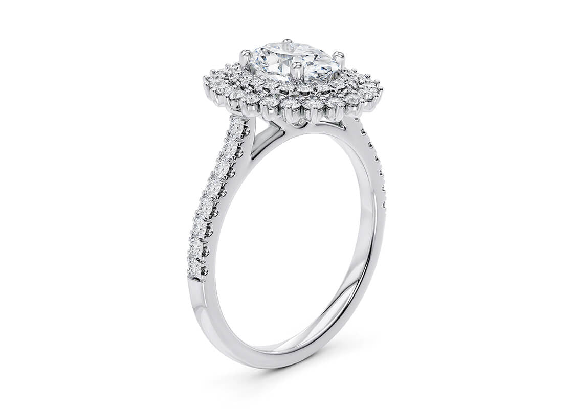 Berkeley Halo Platinum Oval Engagement Ring