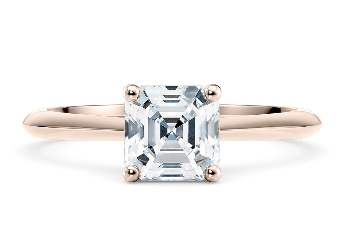 Hope Solitaire Rose Gold 18k Asscher Engagement Ring
