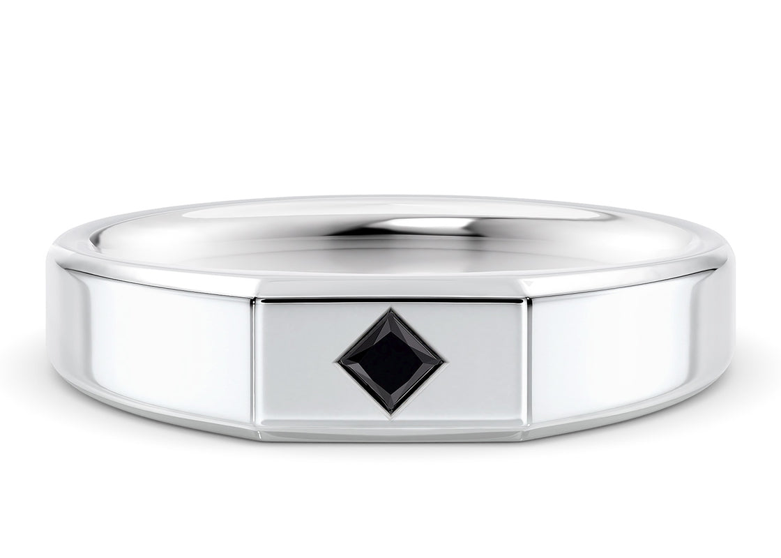 Apollo Noir White Gold 18k Wedding Band