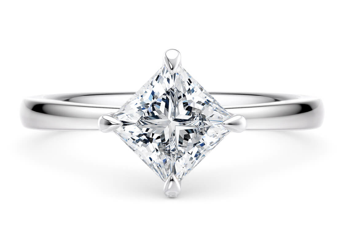 Starlight Compass Solitaire Platinum Princess Engagement Ring
