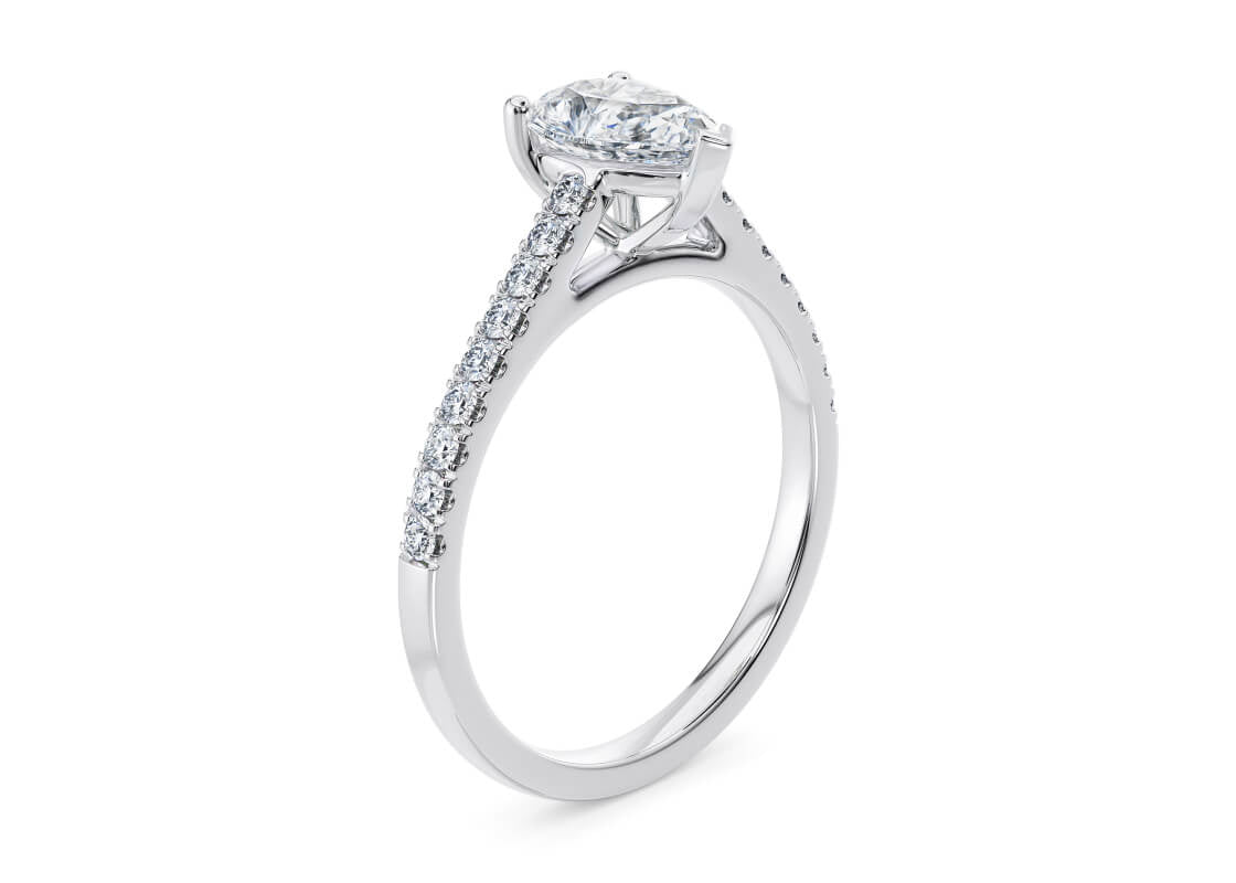 1477 Vintage Platinum Pear Engagement Ring