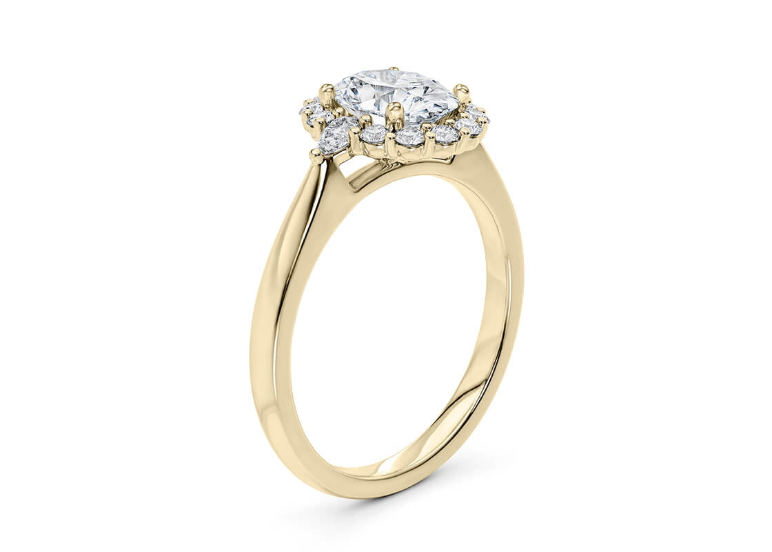 Hampstead Halo Yellow Gold 18k Oval Engagement Ring
