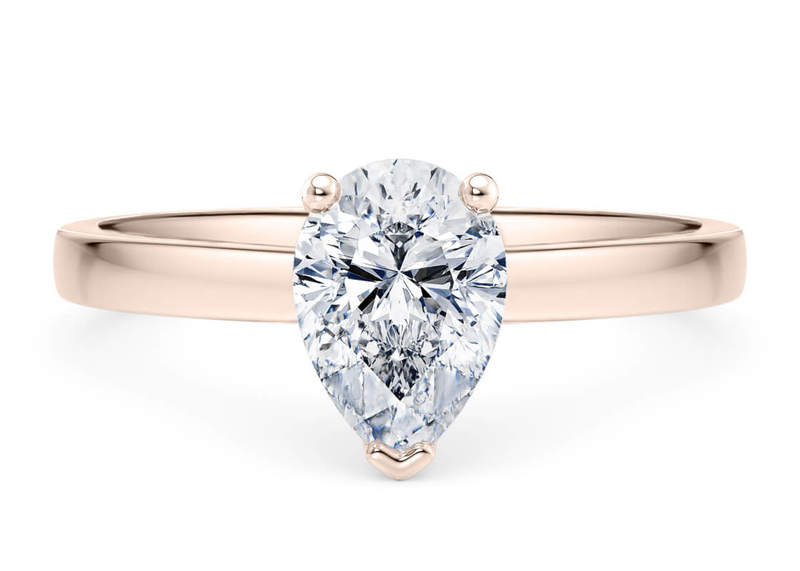 1477 Classic Solitaire Rose Gold 18k Pear Engagement Ring