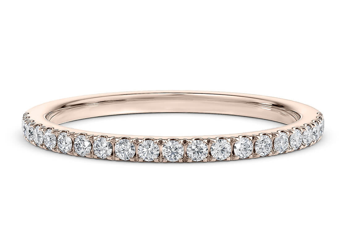 Vogue Lab Grown Rose Gold 18k Half Set Eternity Ring