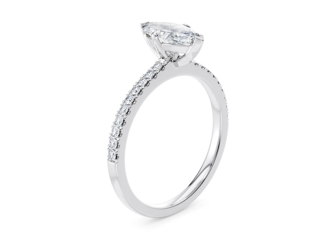Aria Diamond Band Platinum Marquise Engagement Ring