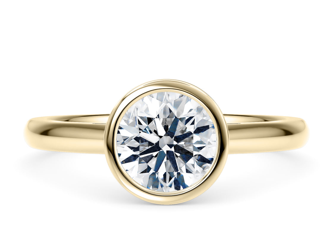Luna Solitaire Yellow Gold 18k Round Engagement Ring