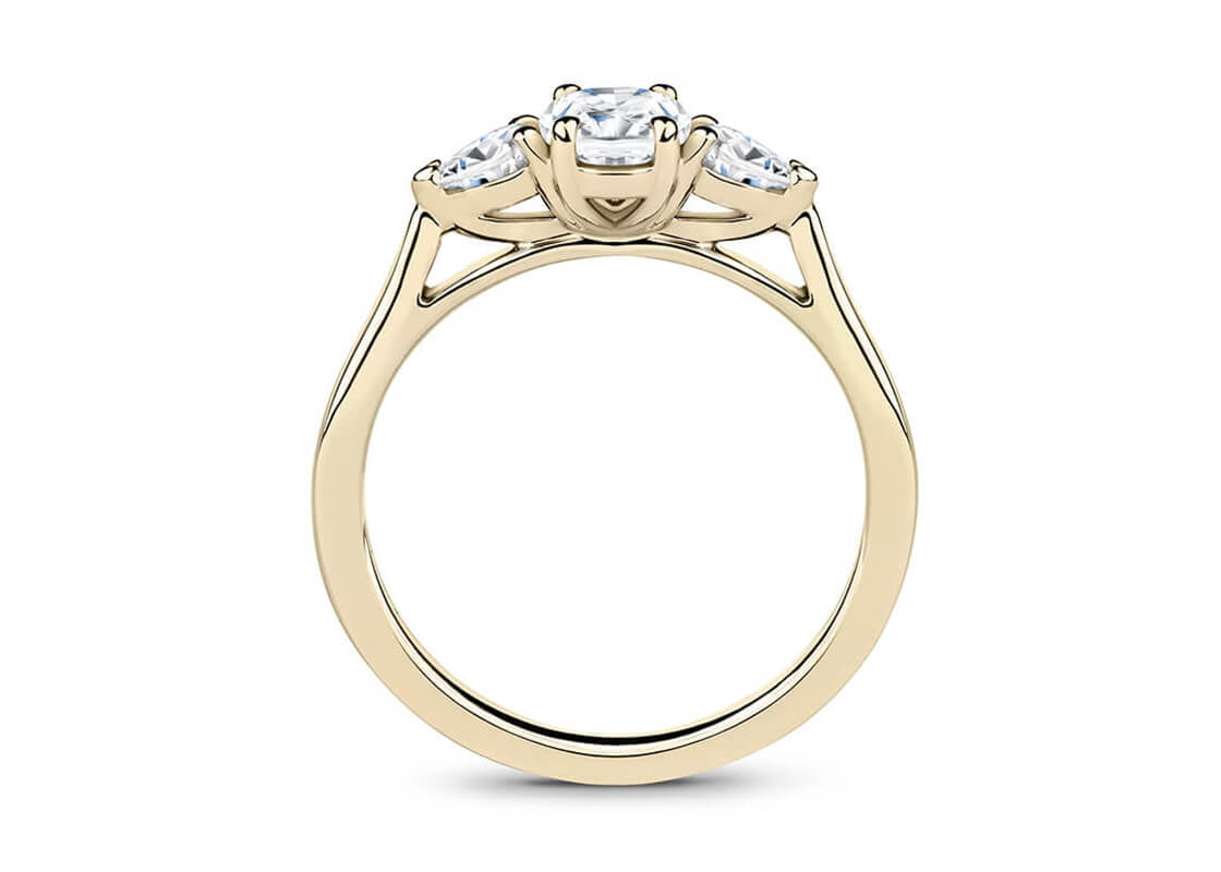 Barcelona Trilogy Yellow Gold 18k Oval Engagement Ring