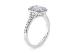 Battersea Halo Platinum Radiant Engagement Ring